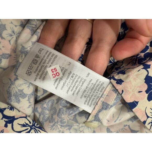 J. Crew slim fit organic cotton womens floral button up blouse L - Picture 9 of 10